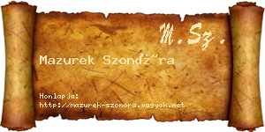 Mazurek Szonóra névjegykártya
